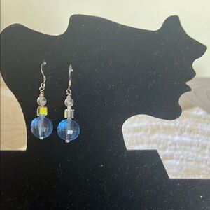 Elegant Blue Beaded Earrings